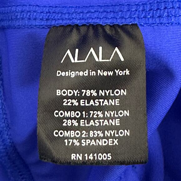 Alala Vamp Sports Bra Womens L Blue Racerback Stretch Athleisure Gym Lightweight - Picture 8 of 9